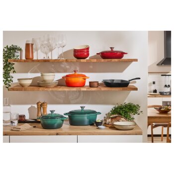 SILVERCREST® Premium-Gusseisengrillpfanne 24 cm, für alle Herdarten (Rot) - B-Ware sehr gut