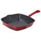 SILVERCREST® Premium-Gusseisengrillpfanne 24 cm, für alle Herdarten (Rot) - B-Ware sehr gut