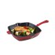 SILVERCREST® Premium-Gusseisengrillpfanne 24 cm, für alle Herdarten (Rot) - B-Ware sehr gut