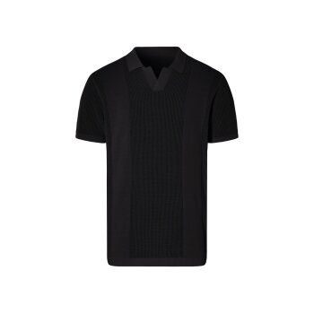 LIVERGY® Herren Feinstrick-Poloshirt, aus weichem Strukturstrick (Schwarz, L (52/54)) - B-Ware neuwertig