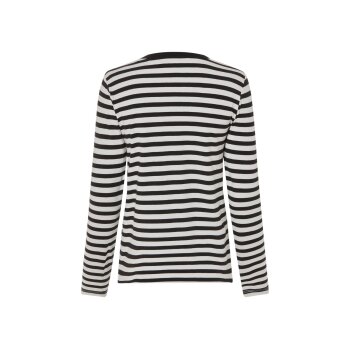 esmara® Damen Langarmshirt, 2 Stück, mit Baumwolle (Streifen/weiß/schwarz, S(36/38)) - B-Ware neuwertig