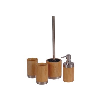Axentia 4-teiliges Bad-Set Bonja, bambus - B-Ware neuwertig