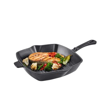 SILVERCREST® Premium-Gusseisen-Grillpfanne, Ø 24 cm (Schwarz) - B-Ware sehr gut