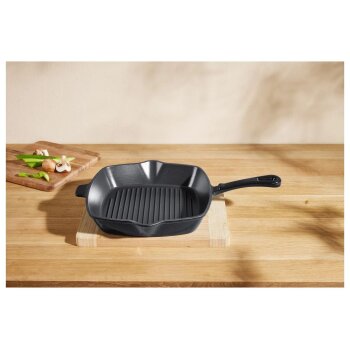 SILVERCREST® Premium-Gusseisen-Grillpfanne, Ø 24 cm (Schwarz) - B-Ware sehr gut