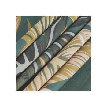 LIVARNO home Renforcé-Bettwäsche-Set, 160 x 280 cm, 70 x 90 cm, Blätter/oliv/creme - B-Ware sehr gut