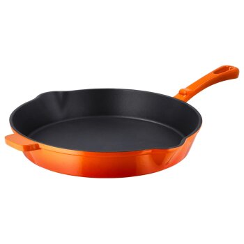 SILVERCREST® Pfanne Gusseisen 30 cm mit Ausgießer (Orange) - B-Ware sehr gut