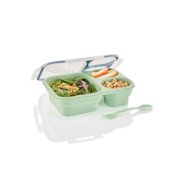 SILVERCREST® Faltbare Frischhaltedosen / Lunchbox, aus hitzebeständigem Silikon (Lunchbox) - B-Ware sehr gut