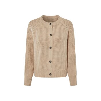 esmara® Damen Grobstrick-Cardigan mit Wollanteil (Beige, L (44/46)) - B-Ware neuwertig