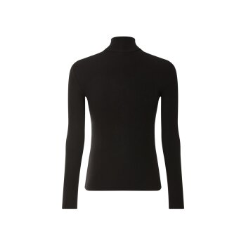 esmara® Damen Rollkragenshirt, in modischer Ripp-Qualität (Schwarz, L(44/46)) - B-Ware neuwertig