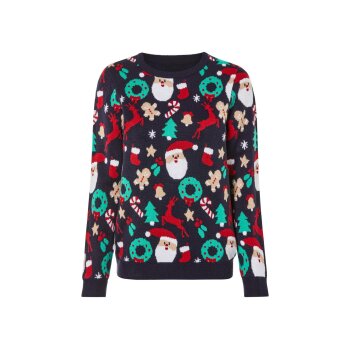 esmara® Damen Weihnachtspullover mit Effekten (Navy, S(36/38)) - B-Ware neuwertig