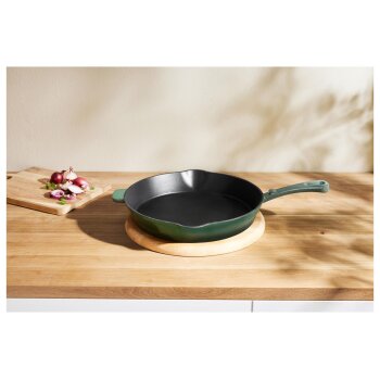 SILVERCREST® Pfanne Gusseisen 30 cm mit Ausgießer (Grün) - B-Ware Transportschaden Kosmetisch