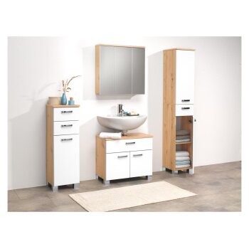 LIVARNO home Seitenschrank »Palermo«, weiß/Korpus Eiche-Artisan - B-Ware Transportschaden