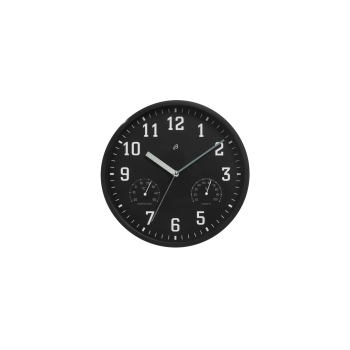 AURIOL® Wanduhr mit Thermo- und Hygrometer (Schwarz) - B-Ware sehr gut