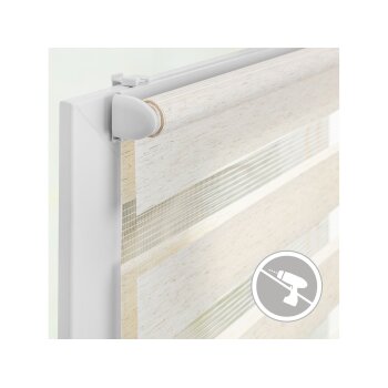 Lichtblick Duo Rollo Klemmfix, ohne Bohren, ab 45 x 150 cm (Natur, 60x220 cm) - B-Ware neuwertig