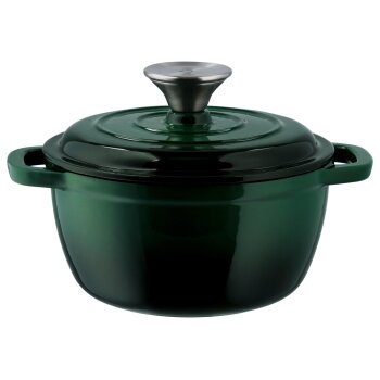 SILVERCREST® Premium-Gusseisentopf, mit Drop-System 16 cm / 1,3 Liter (Grün) - B-Ware neuwertig