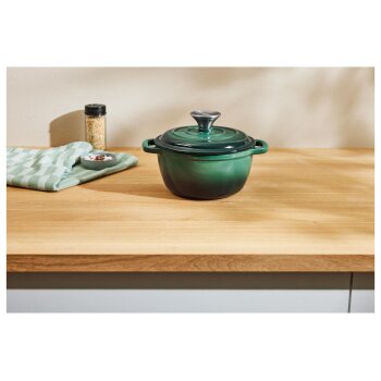 SILVERCREST® Premium-Gusseisentopf, mit Drop-System 16 cm / 1,3 Liter (Grün) - B-Ware neuwertig