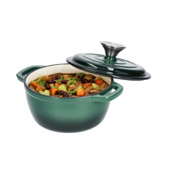 SILVERCREST® Premium-Gusseisentopf, mit Drop-System 16 cm / 1,3 Liter (Grün) - B-Ware neuwertig