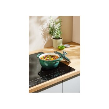 SILVERCREST® Premium-Gusseisentopf, mit Drop-System 16 cm / 1,3 Liter (Grün) - B-Ware neuwertig