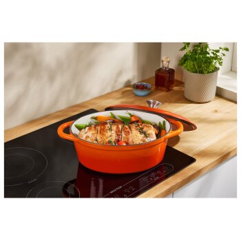 SILVERCREST® Bräter Gusseisen 29 cm / 4,8 Liter (Orange) - B-Ware neuwertig