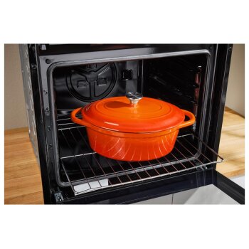 SILVERCREST® Bräter Gusseisen 29 cm / 4,8 Liter (Orange) - B-Ware neuwertig