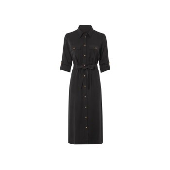esmara® Damen Blusenkleid, mit Seitenschlitzen (Schwarz, 38) - B-Ware neuwertig