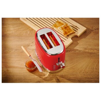 SILVERCREST® Doppelschlitz-Toaster Edelstahl »STR 980 C3« (rot 1973) - B-Ware neuwertig