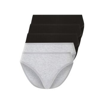 ESMARA® Damen Slips, 5 Stück, hoher Baumwollanteil (Schwarz/Grau, M(40/42)) - B-Ware neuwertig