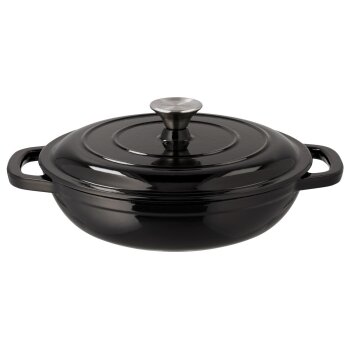 SILVERCREST® Servierpfanne Gusseisen 26 cm / 2,4 Liter (Schwarz) - B-Ware neuwertig