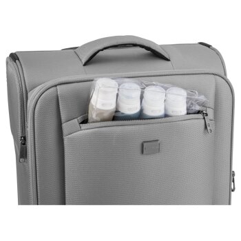 TOPMOVE® Trolley-Koffer, mit Zahlenschloss, 35 L, grau - B-Ware sehr gut