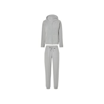 esmara® Damen Fleece-Hausanzug, weich und wärmend (Grau, XS(32/34)) - B-Ware neuwertig