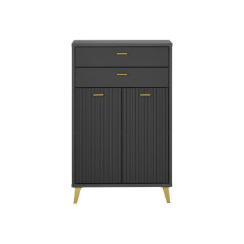 LIVARNO home Bad-Seitenschrank, in Wellenoptik, anthrazit - B-Ware sehr gut