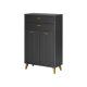 LIVARNO home Bad-Seitenschrank, in Wellenoptik, anthrazit - B-Ware sehr gut