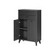 LIVARNO home Bad-Seitenschrank, in Wellenoptik, anthrazit - B-Ware sehr gut