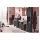 LIVARNO home Bad-Seitenschrank, in Wellenoptik, anthrazit - B-Ware sehr gut