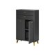 LIVARNO home Bad-Seitenschrank, in Wellenoptik, anthrazit - B-Ware sehr gut