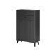 LIVARNO home Bad-Seitenschrank, in Wellenoptik, anthrazit - B-Ware sehr gut