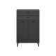LIVARNO home Bad-Seitenschrank, in Wellenoptik, anthrazit - B-Ware sehr gut