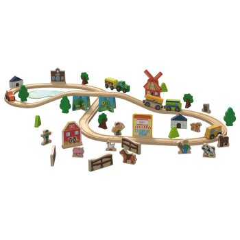 lupilu® Holzeisenbahn-Set »Farm /...