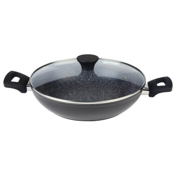 SILVERCREST® Aluguss-Servierpfanne, mit Glasdeckel 28 cm mit Deckel - B-Ware