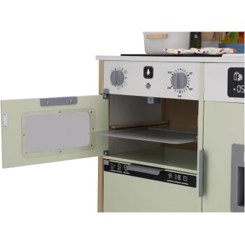 lupilu® Holz-Küche, 3-fach höhenverstellbar, mit bespielbarer Rückseite - B-Ware sehr gut