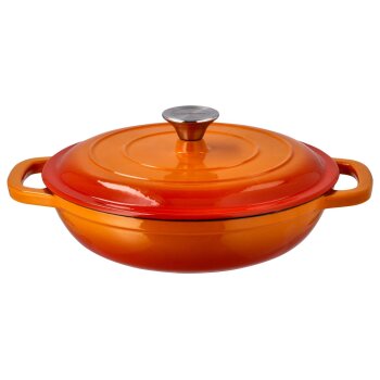 SILVERCREST® Servierpfanne Gusseisen 26 cm / 2,4 Liter (Orange) - B-Ware neuwertig