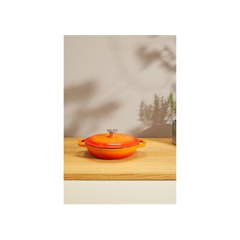 SILVERCREST® Servierpfanne Gusseisen 26 cm / 2,4 Liter (Orange) - B-Ware neuwertig