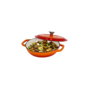 SILVERCREST® Servierpfanne Gusseisen 26 cm / 2,4 Liter (Orange) - B-Ware neuwertig