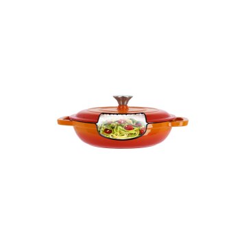 SILVERCREST® Servierpfanne Gusseisen 26 cm / 2,4 Liter (Orange) - B-Ware neuwertig