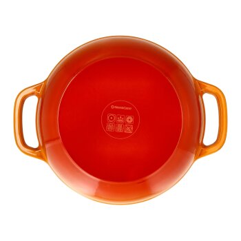 SILVERCREST® Servierpfanne Gusseisen 26 cm / 2,4 Liter (Orange) - B-Ware neuwertig