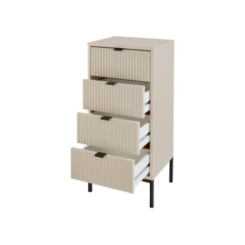 LIVARNO home Kommode, mit Lamellenoptik, sandbeige - B-Ware neuwertig