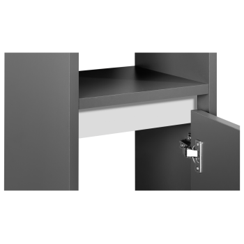 LIVARNO home Badezimmer-Hochschrank Oslo, anthrazit - B-Ware neuwertig
