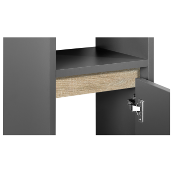 LIVARNO home Badezimmer-Hochschrank Oslo, anthrazit - B-Ware neuwertig
