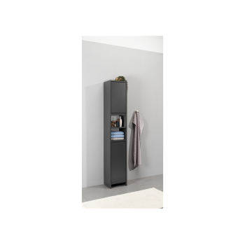 LIVARNO home Badezimmer-Hochschrank Oslo, anthrazit - B-Ware neuwertig