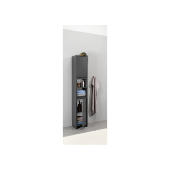 LIVARNO home Badezimmer-Hochschrank Oslo, anthrazit - B-Ware neuwertig